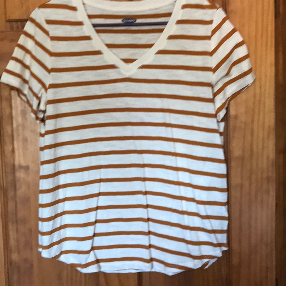 Old Navy Orange and white striped T-shirt